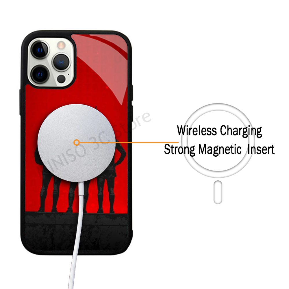 Funda de teléfono del Manchester United, magnética, fuerte, para IPhone 15, 14, 13 Pro Max, 11, 12 Mini, Magsafe