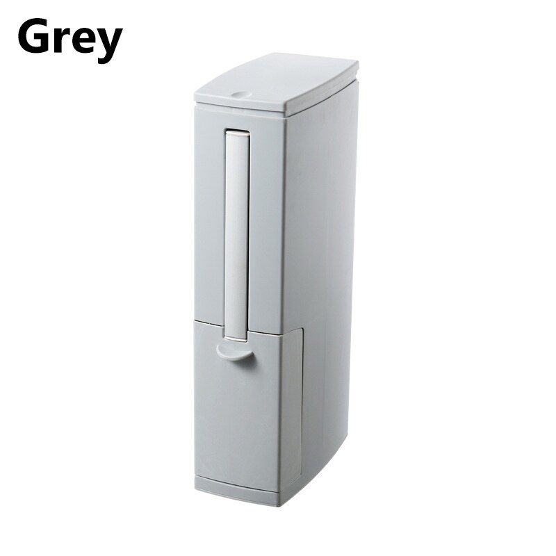 Bathroom Trash Bucket Set Waste Bin Plastic with Toilet Brush Dustbin Kitchen Trash Can Garbage Bag Household Cleaning Tools: Grey