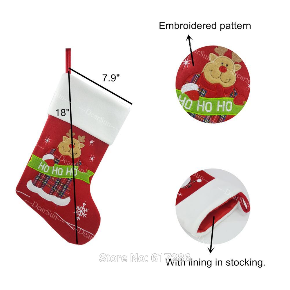 3 stks/set Kerstsok Kerstman Sneeuwpop Rendier Bags Sokken Kerst Decoratie