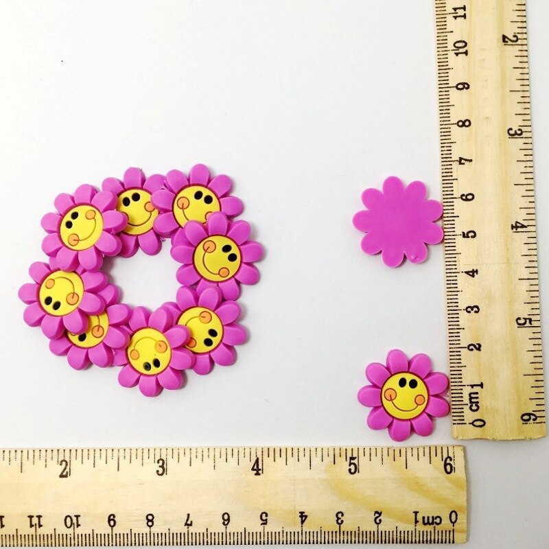 10PCS Mini Bloemen Plaksteen Zachte PVC DIY Craft Voor Haar Accessoire/Broche/Sleutelhanger/Bladwijzer/Bril frame: 4