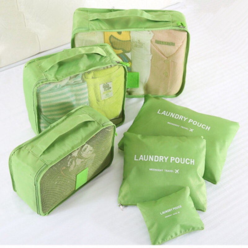 6 Stks/set Nylon Reistas Verpakking Cubes Set Travel Organizer Bagage Tassen Grote Capaciteit Carry Op Kleding Sorteren Bolsa De viaje