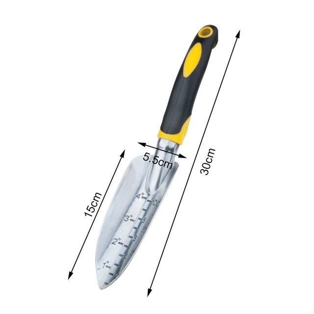Manual Gardening Tool Set Hand Rake Shovel With Scale Transplant Dig Weeder Cultivator Trowel Non-Slip Ergonomic Handle Tools: C