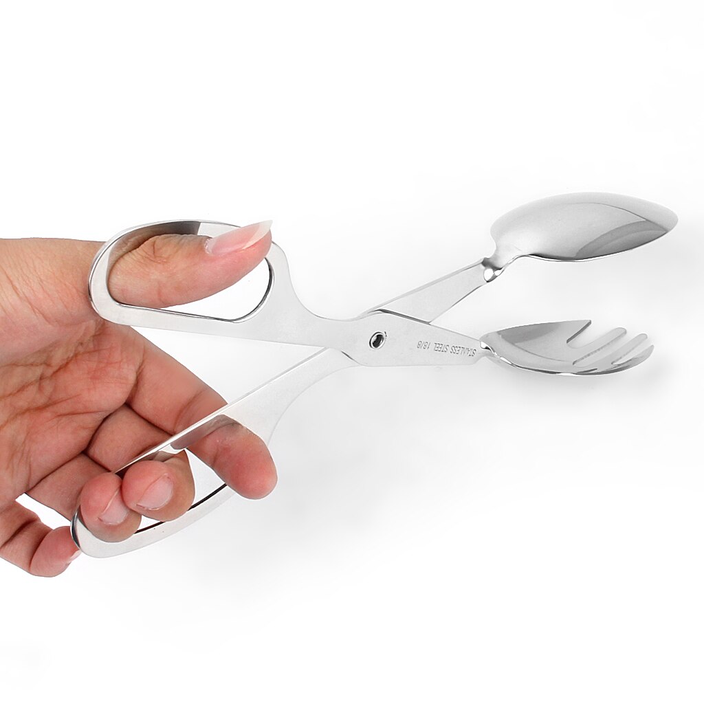 Stainless Steel Salad Tongs Restaurant Kitchen Serving Spoon Fork