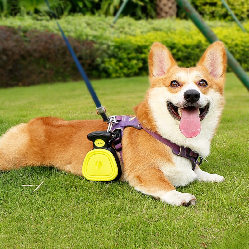 Pet Poop Scooper with Bag Attached Foldable Dog Pooper Scooper Portable Pet Poop Cleaner Dog Poop Bag Dispenser