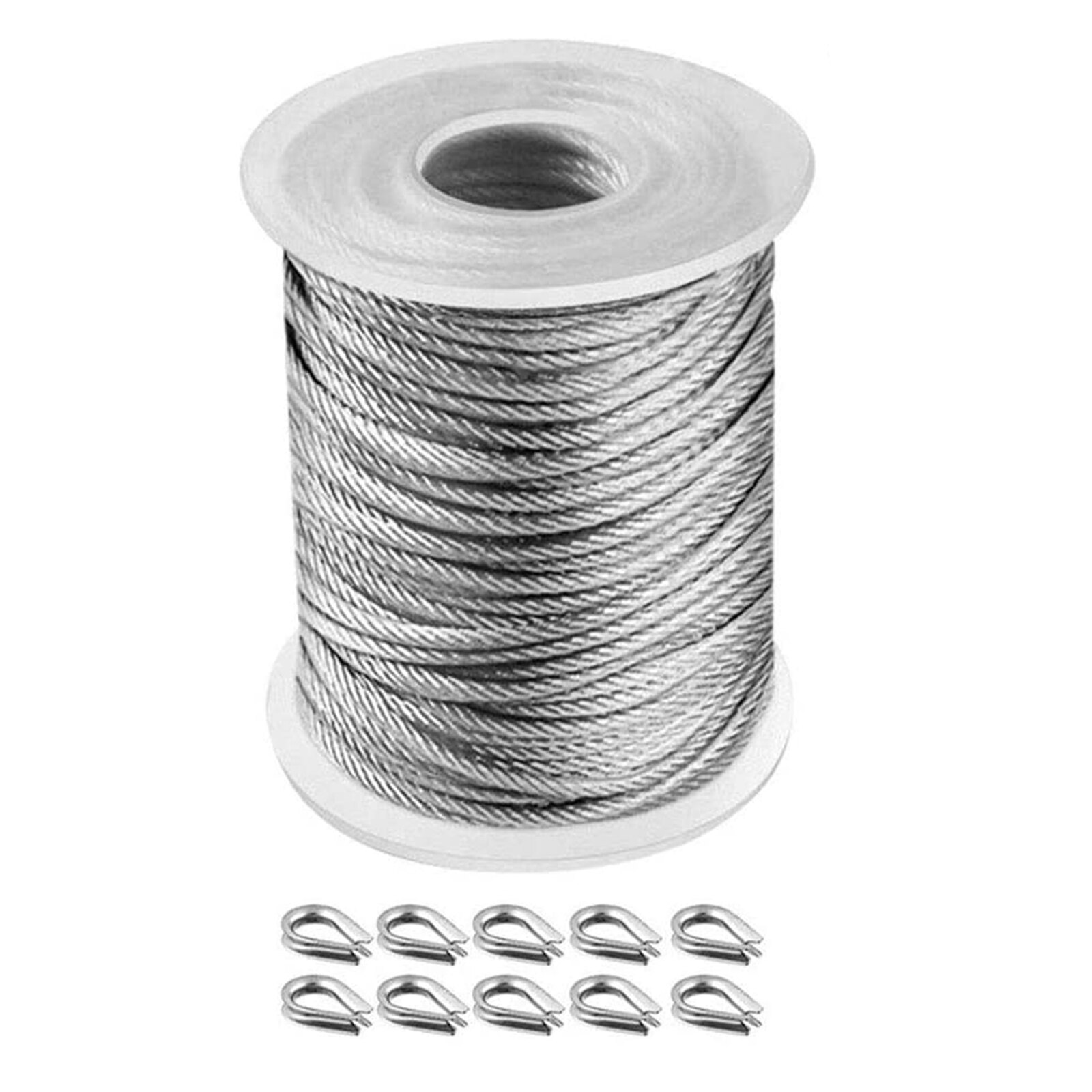 Wire Rope Flexible Wire Rope Woodworking Milling Cutter Steel PVC Coated Transparent Diameter 2mm Kit Coated Flexible Wire Rope
