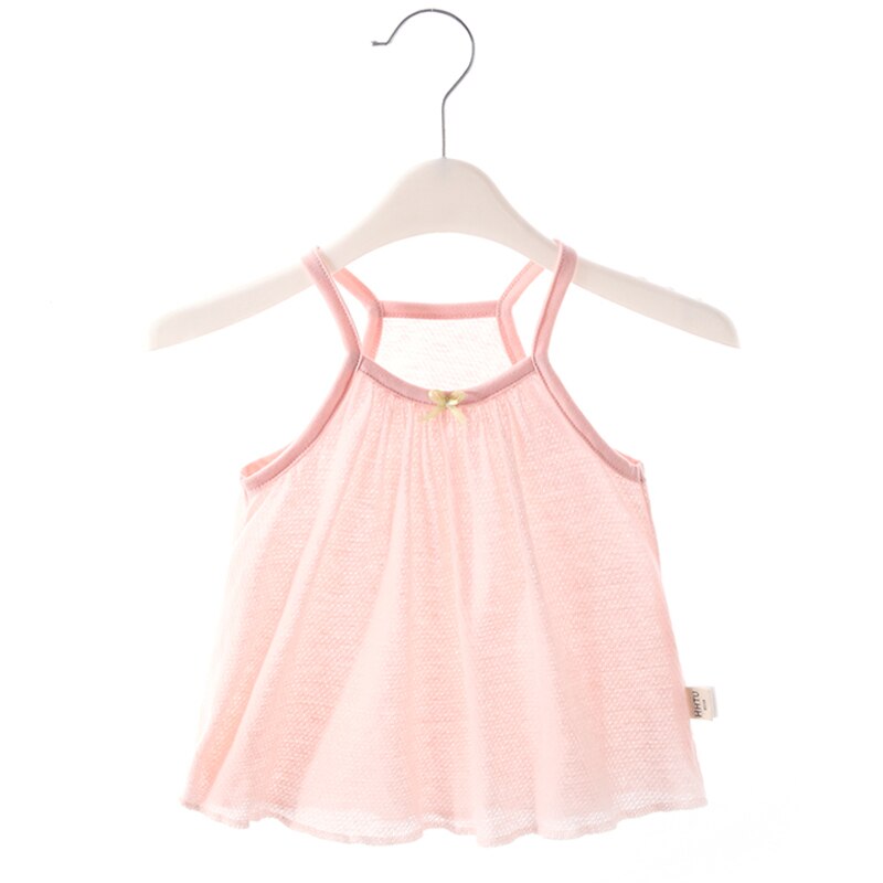 HHTU Zomer Baby Vest Band T-shirt Tops Hemdje Katoen voor Meisjes Dunne Casual Peuter Baby Kleding Soft Kid Kleding: Roze / 9m