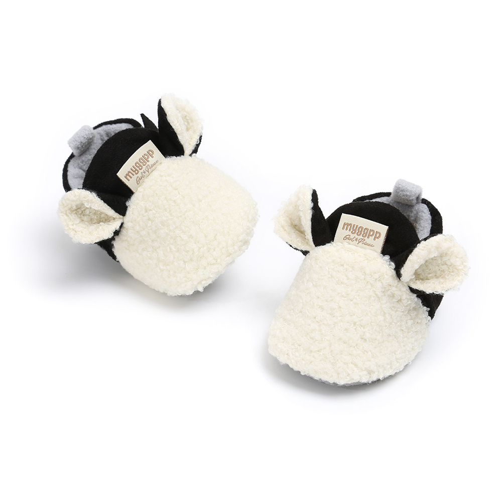 Zapatos de felpa para bebé, zapatillas gruesas de dibujos animados para recién nacidos, tenis para bebés, 1 año