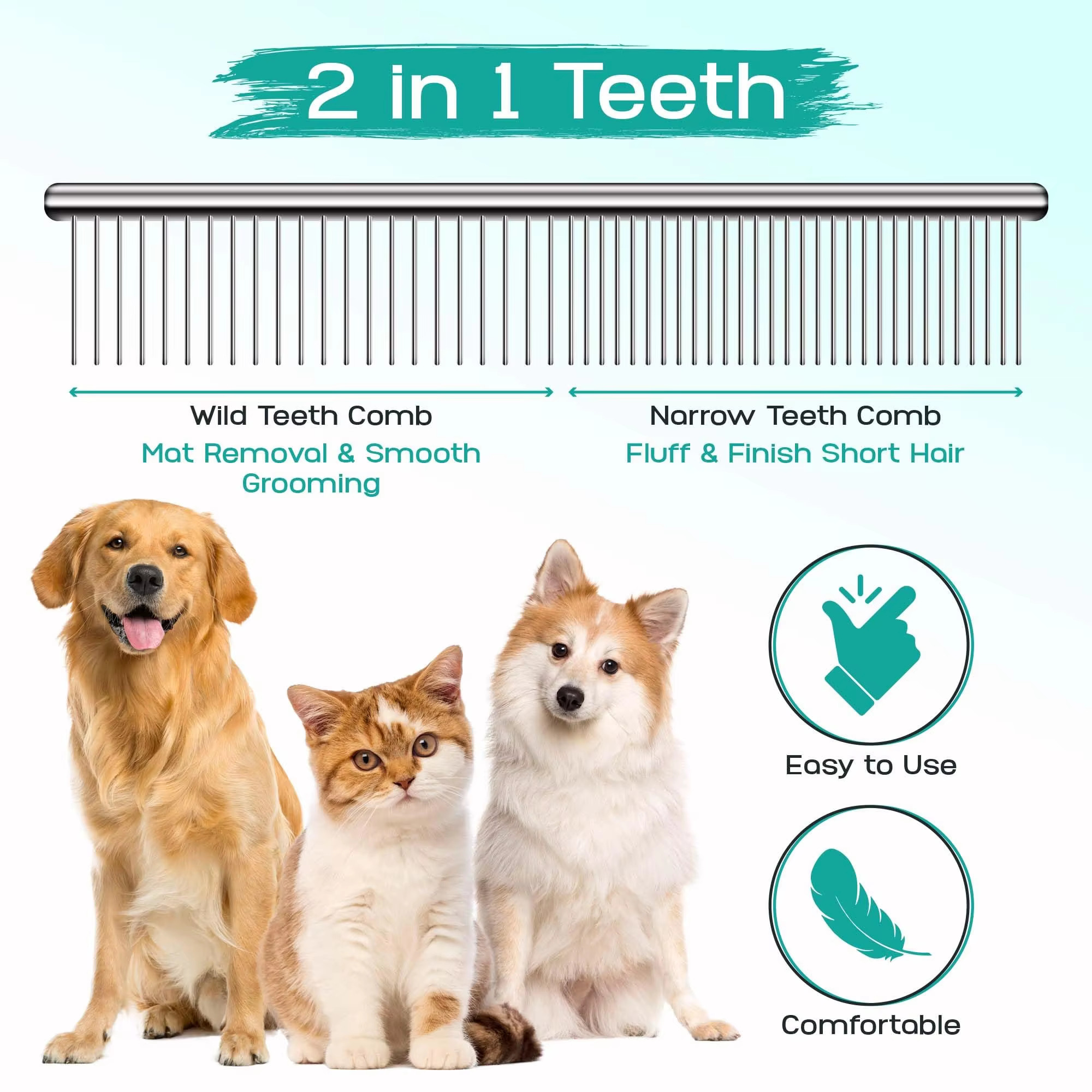 Ensemble de ciseaux de toilettage professionnels 5 en 1 pour chiens, ciseaux amincissants en acier inoxydable pour poils de chiens et de chats avec pointe ronde de sécurité pour animaux de compagnie