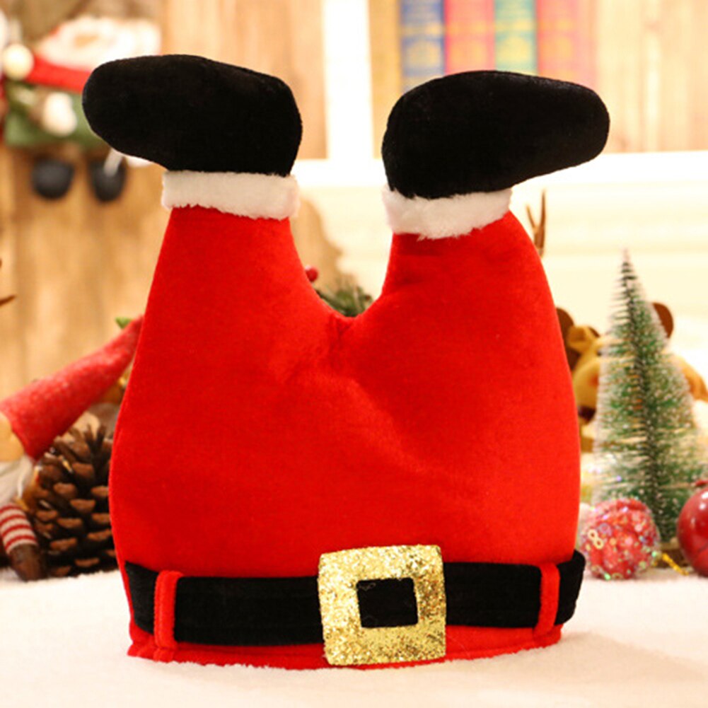 Sombrero de Navidad con patas de payaso para niños, gorro de franela de Gorro de Navidad para de adultos, para Festival, Año , decorativo para el hogar