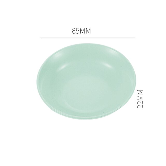 Wheat Straw Seasoning Sauce Dish Small Dip Bowl Butter Sushi Plate Vinegar Soy Saucer For Kitchen Supplies Tableware For Serving: Green