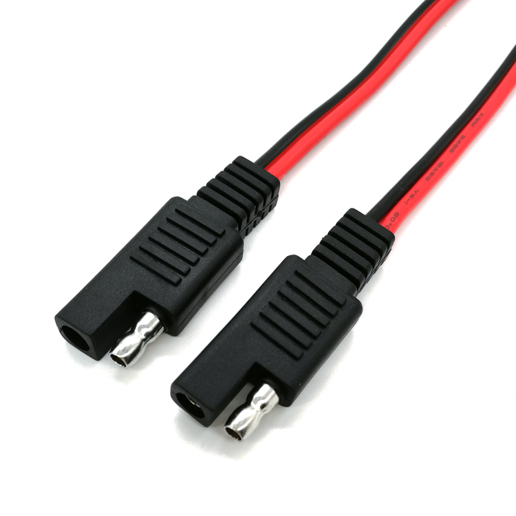 Cable de extensión SAE a SAE, 12 pies, 16AWG, 2 pines, Cable CC de alta resistencia, conector SAE de desconexión rápida, arnés de Cable con tapa antipolvo