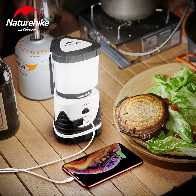 Naturehike Flasher Mobile Power Bank Flashlight USB Port Camping Tent Light Outdoor Portable Hanging Lamp 56 LEDS Lantern 500LM