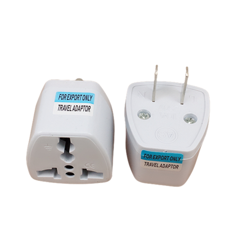 Universell japan cn oss pluggadapter internasjonal au storbritannia eu til usa amerikansk reise elektrisk pluggkonverter strømadapter stikkontakt: Hvit