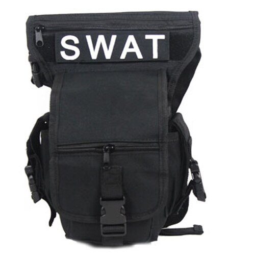 Riñonera de nailon para hombre, bolsa para pierna, muslo: Black
