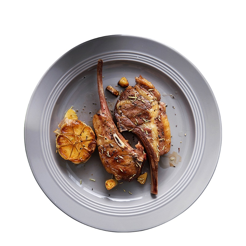 European Ceramic Round Soup Plate Simple Italian Pasta Dish Plate Straw Hat Tray Steak Plate Western Dishes