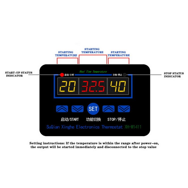 W1411 termostat ledet digital temperaturregulator  ac 110v 220v 10a skifte termometer smart temperaturregulator med sonde