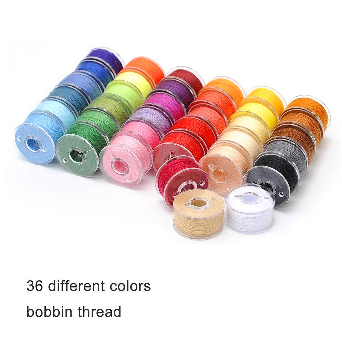 36pcs Sewing Thread Bobbins with Bobbin Case Sewing Thread Kit For Multiple Sewing Machine Embroidery Bobbins Thread Kit