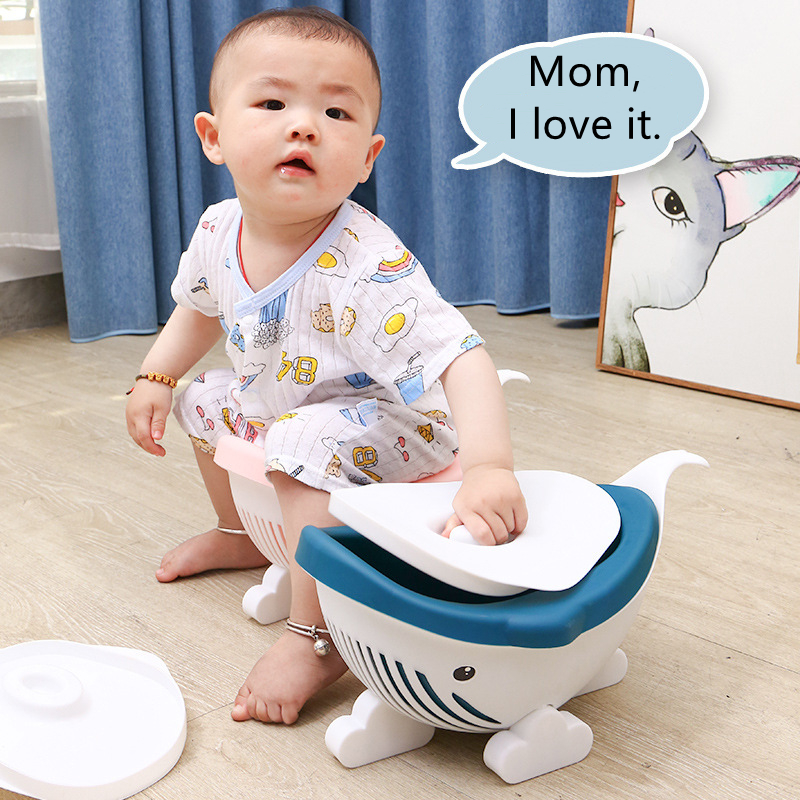 Little Whale Children's Toilet Bowl Enfant Kids Baby-Assisted Boy Girl Training Seat Small WC Pot Cartoon Portable Urinals Potty