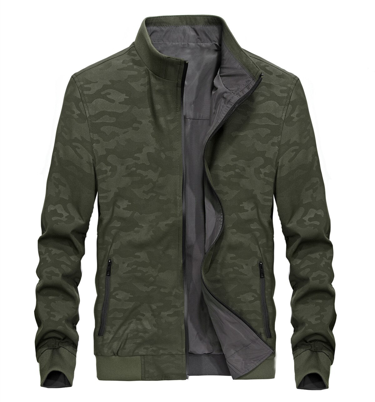 Men Two-sided Outdoor Hiking Climbing Camping Keep Warm Clothes Male Sports Training Stand Collar Jacket M-3XL Loose Coat