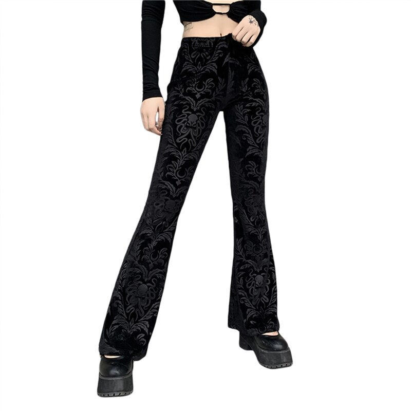 90S Fashion Winter 90's Vintage Women's Bell-Bottom Pants Breasted Stretch Women's Trousers main image 1