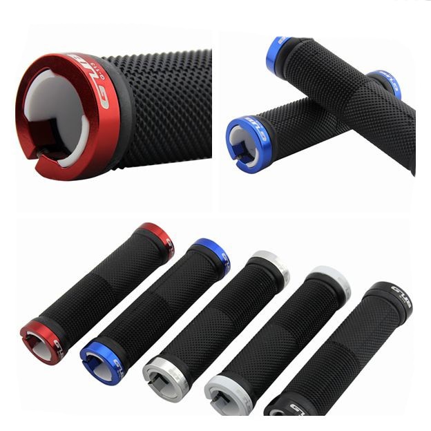 Mountain Bike Grip Lock On Cycling Double Lockable Handle Grip for MTB Bike Handlebar Bicycle Grip Bike Aluminum Alloy+Rubber