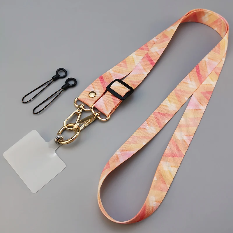 Uniwersalny klips do telefonu Antilost Retro wzór pasek Crossbody długi pasek regulacja długości wiszący pasek na szyję smycz do telefonu komórkowego: WHITE