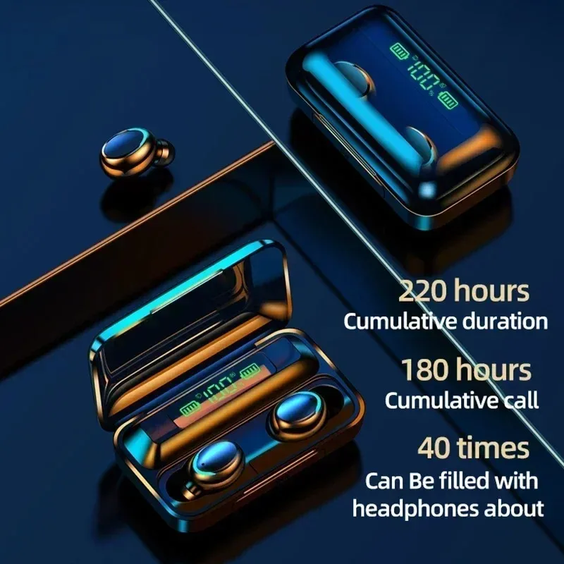 Nuevos auriculares F9-5 Bluetooth 5,3 auriculares inalámbricos estéreo Hifi auriculares deportivos impermeables audífonos con micrófono manos libres