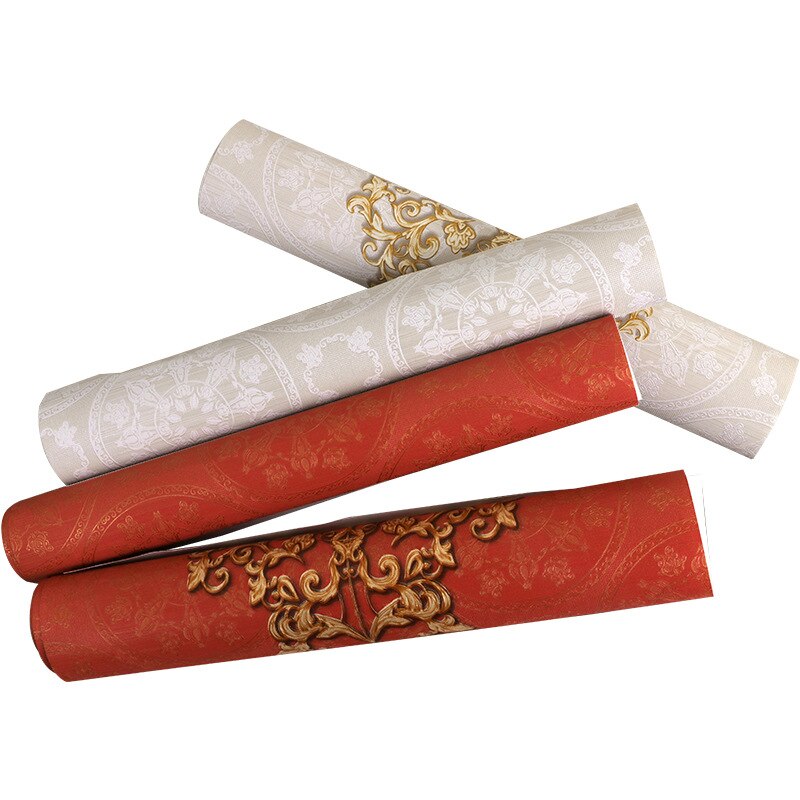 3D Chinese AB red wallpaper bedroom living room TV background wall antique Chinese wallpaper Chinese style