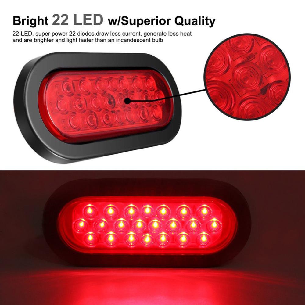 1pcs 12V 24V Red LED Lights 22 LEDS Side Marker Lights Warning Lights Taillights for Truck Van Pickup Car Accessories
