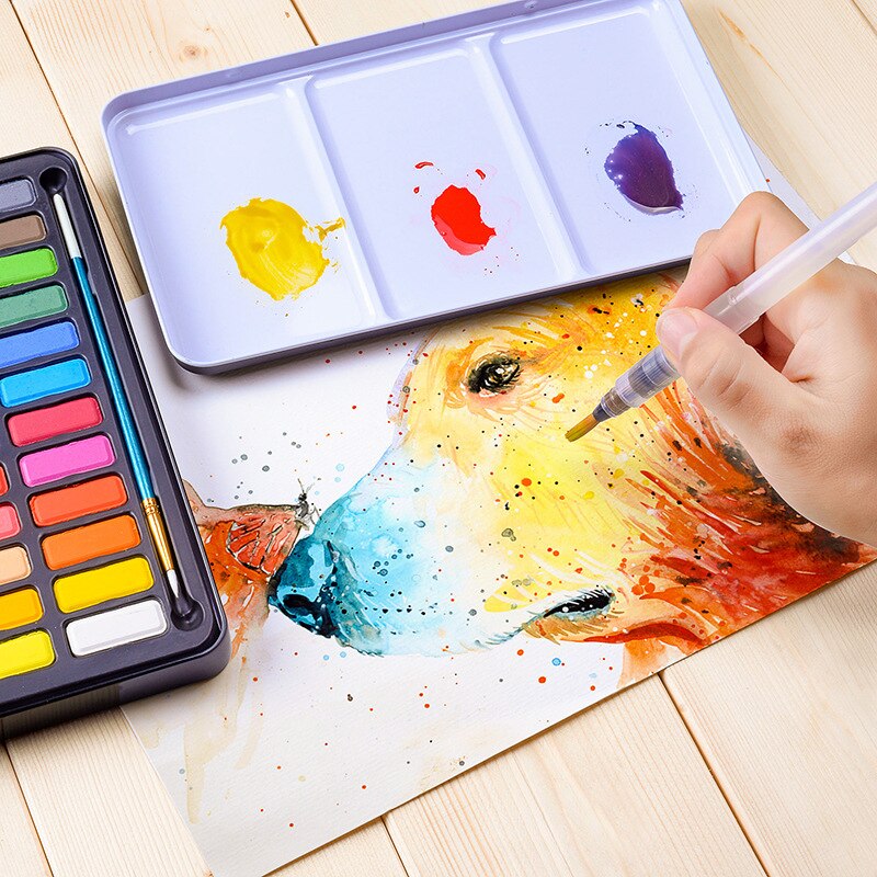 Professionelle Feste Aquarell Malen Set 36 Farben Kunst Set Mit Wasser Pinsel Stift Aquarell Malerei Pigment A2001-5