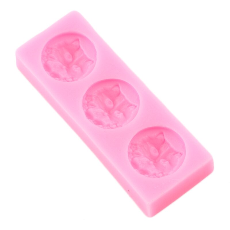 3D carino testa di gatto cammeo stampo in silicone caramelle al cioccolato argilla stampi in resina fai da te cottura Cupcake topper strumenti per decorare la torta del fondente