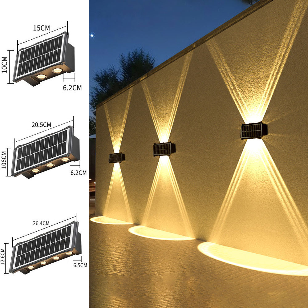 4/6/8LED zonne-wandlamp op en neer lichtgevende verlichting buiten waterdicht decoratief licht voor tuin balkon tuin buitenmuur
