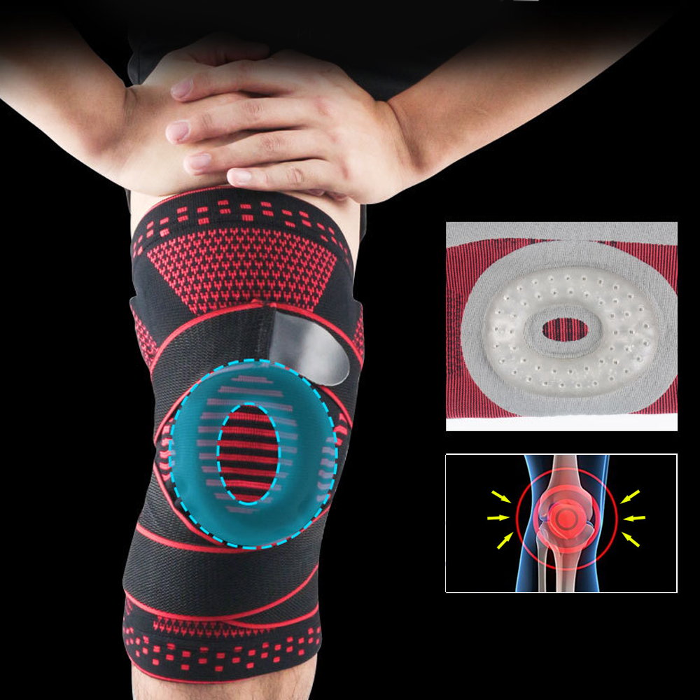Genouillère de compression avec stabilisateur latéral pour adultes, attelle de sport, soutien du genou, déchirure du ménisque, basket-ball, Li-, instituts oto, 1 pièce