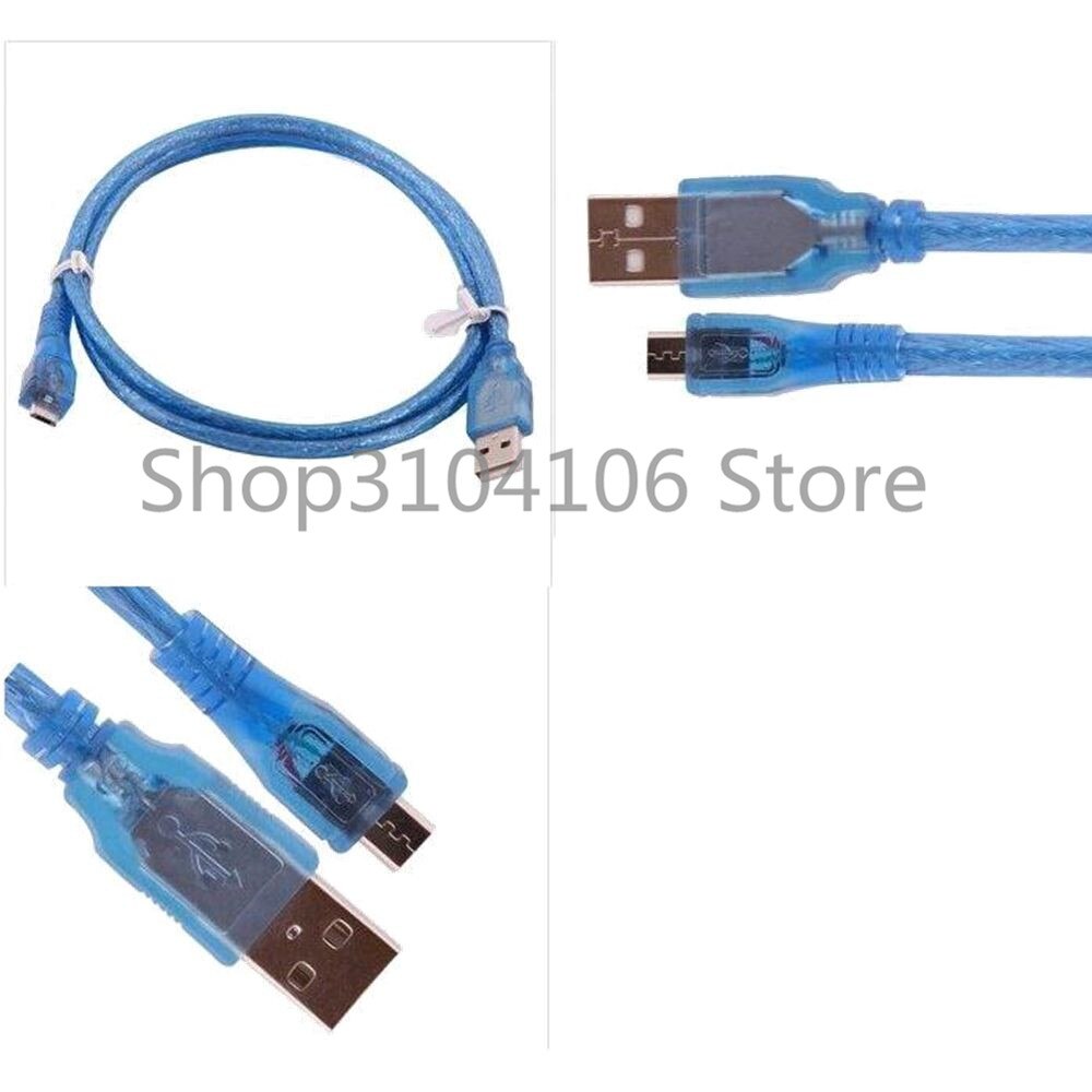 Micro USB 2.0 Data Cable USB Type A to Mirco USB 2.0 Male Dual Shielding(Foil+Braided inside) Transparent Blue