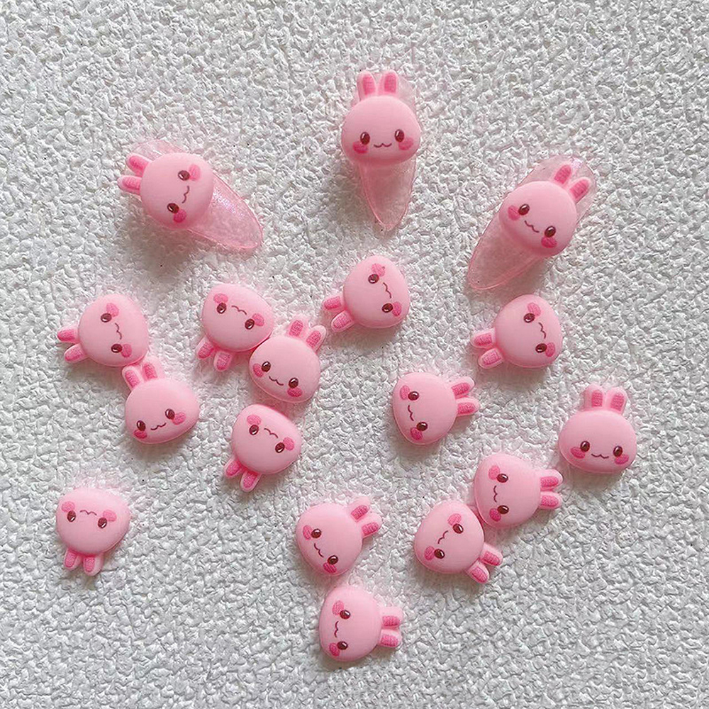 10 stks Cartoon Bunny Nail Art Charm 3D Snoep Kleur Hars Cartoon Dier Lollipop Nageldecoratie Korea Kawaii Nagelaccessoires