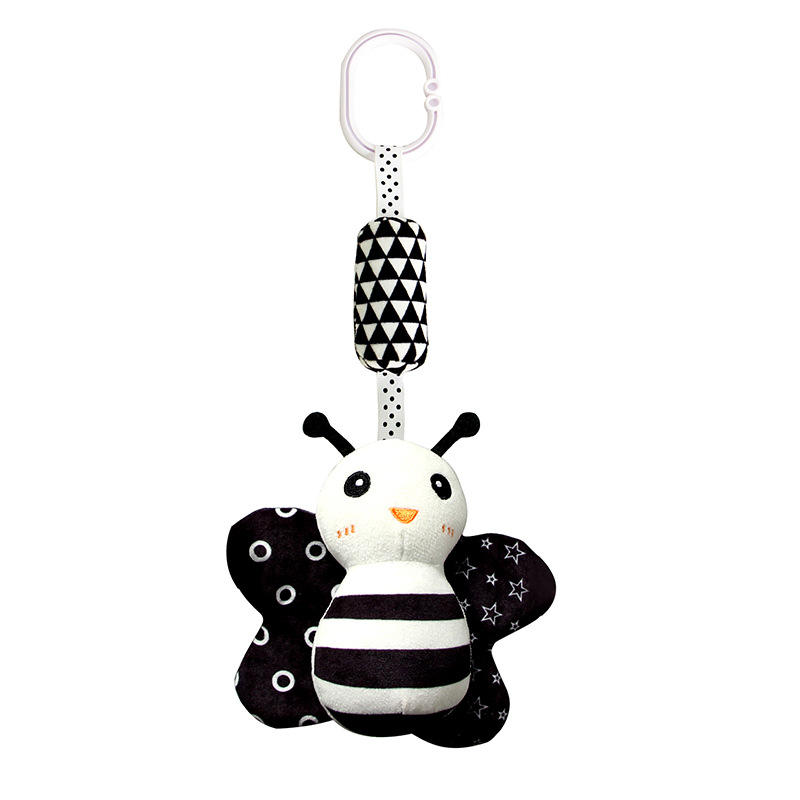 Animal Model Zwart En Wit Windgong Baby Speelgoed Neonatale Vsion Inspirerende Trolley Windgong Hanger Baby Cadeau: Bees