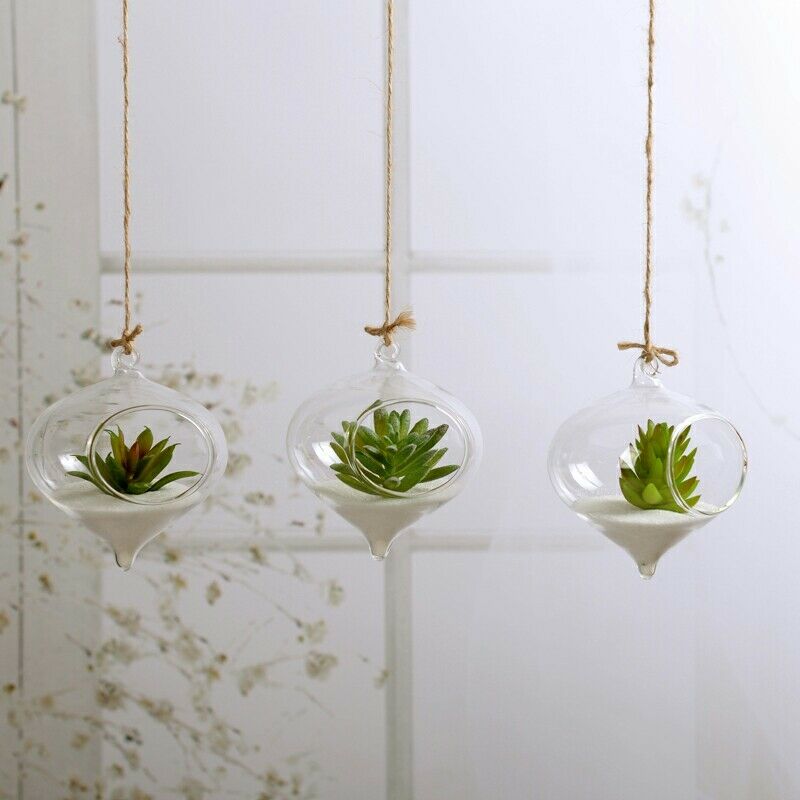 1pc hem trädgård klarglas vas blomma växt hängande planter terrarium fest bröllop dekor flaska kruka boll rund vas behållare