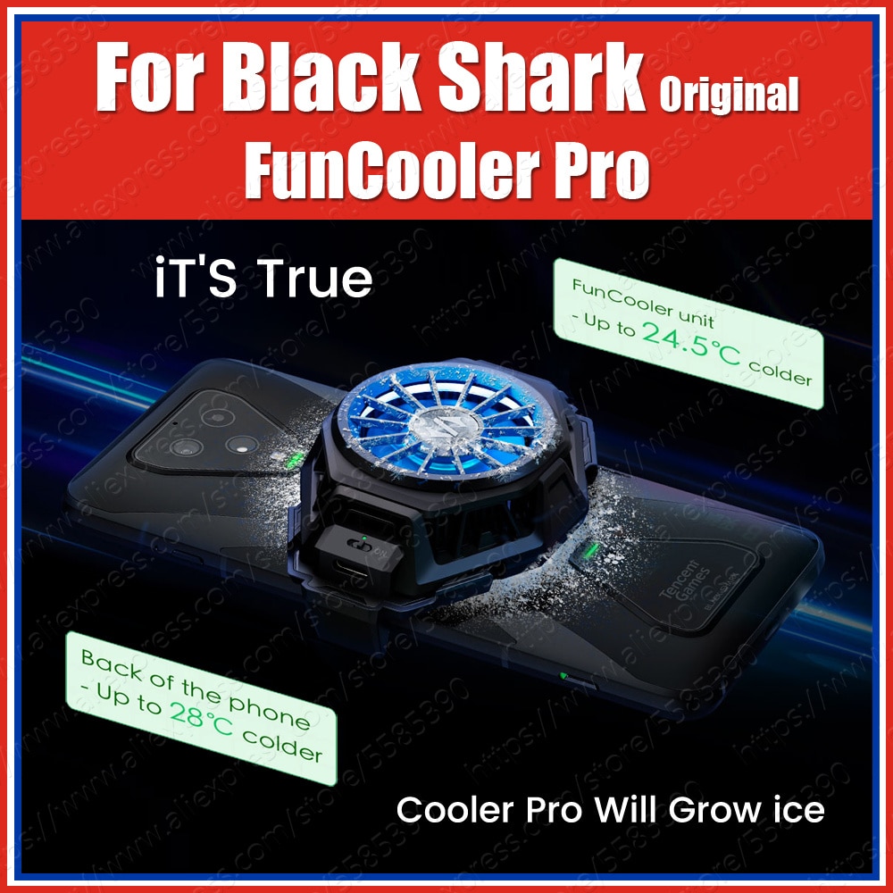 Voorraad Funcooler 2 Pro Originele Zwarte Haai Koeler Pro Plus Vloeibare Koelventilator Voor Black Shark 4 Pro 3S 3 Pro 2 Pro Ios Android