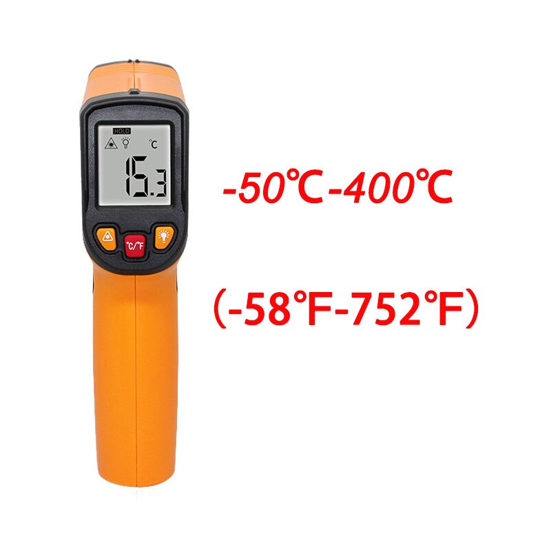 Thermomètre infrarouge IR sans Contact-50-400/600 degrés numérique C/F sélection thermomètre de température de Surface pyromètre imageur: yellow 400