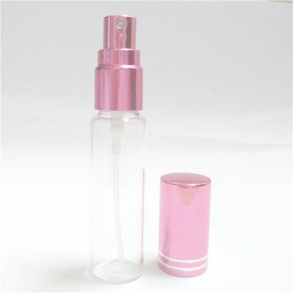 5 unids/lote 5ml 10ML 10ml botellas de aerosol de Perfume de Color muestra botellas de Spray botella rellenable botella de Translucence muestra botella de Perfume de aerosol: 10 ml / Rosa