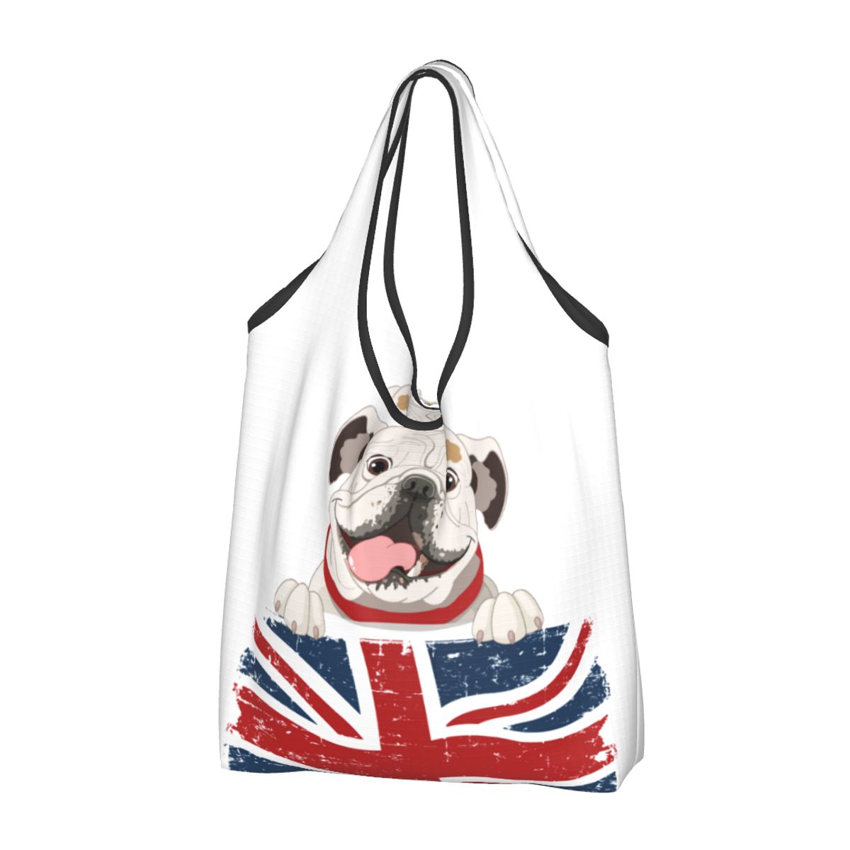 Aangepaste Britse vlag Londen rode bus auto boodschappentas mode shopper Tote schoudertassen draagbare handtas met grote capaciteit: Khaki