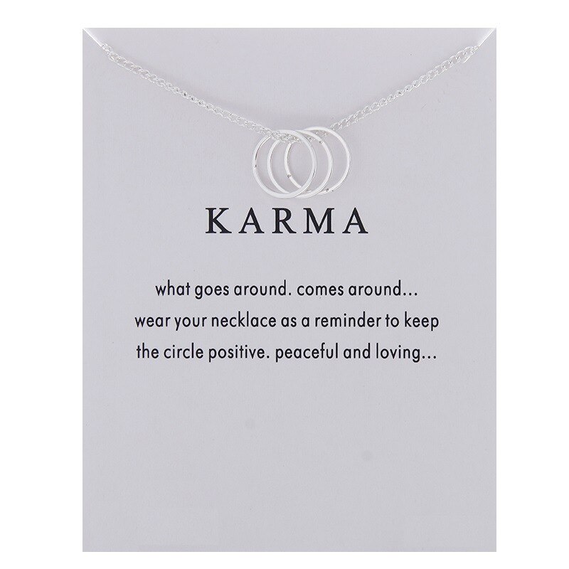 Jewelry Heart Love Cross wish bones Karma Necklace Pendants Women: 6035 Three Circle