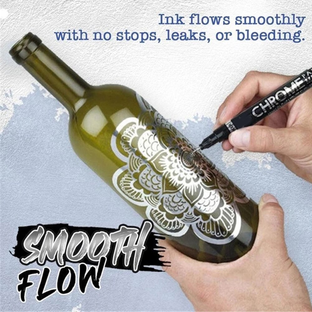 Silver Mirror Marker DIY Paint Liquid Chrome Finish Water UV Resistent Student Supplies Craftwork Pen Accessories