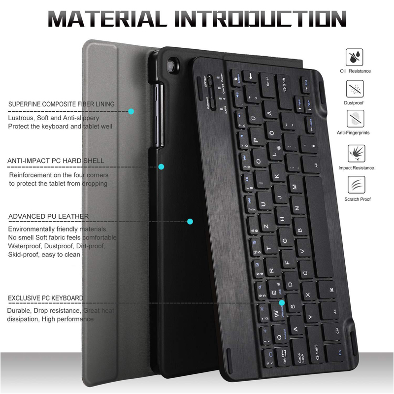 Für iPad 5. 6. Generation 9,7 Zoll Hülle mit Tastatur, abnehmbare kabellose Tastatur + Tablet-Abdeckung iPad Air 1 2 9,7 Pro 9,7 Funda
