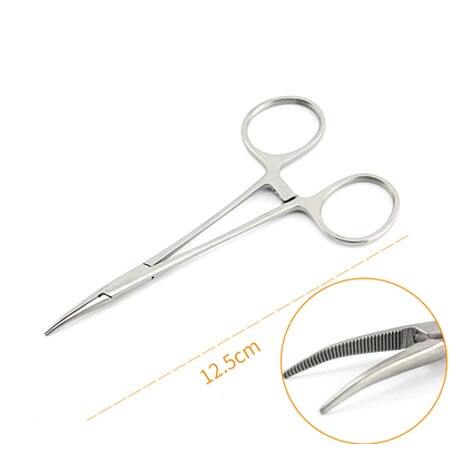 Beauty double eyelid stainless steel instrument Microvascular forceps Hemostatic forceps Straight elbow: Grey
