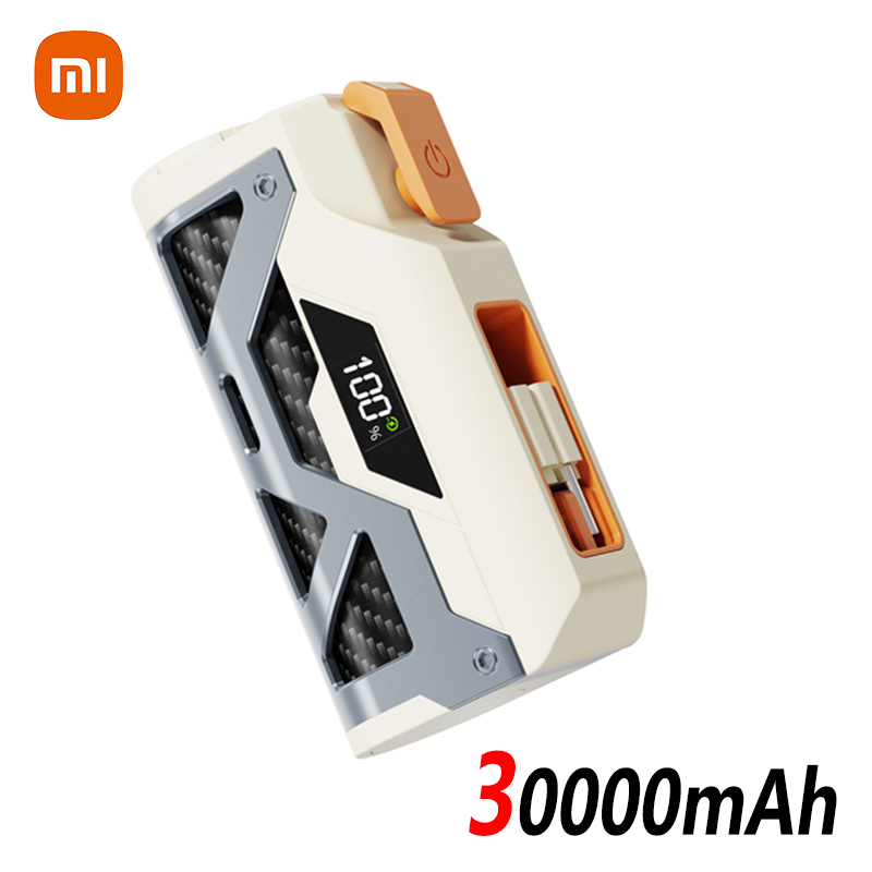 Xiaomi Mini 50000mAh Capsule Power Bank Grote capaciteit Externe batterij Ingebouwde kabel Snelle oplader voor Type-c iPhone Huawei: Rose