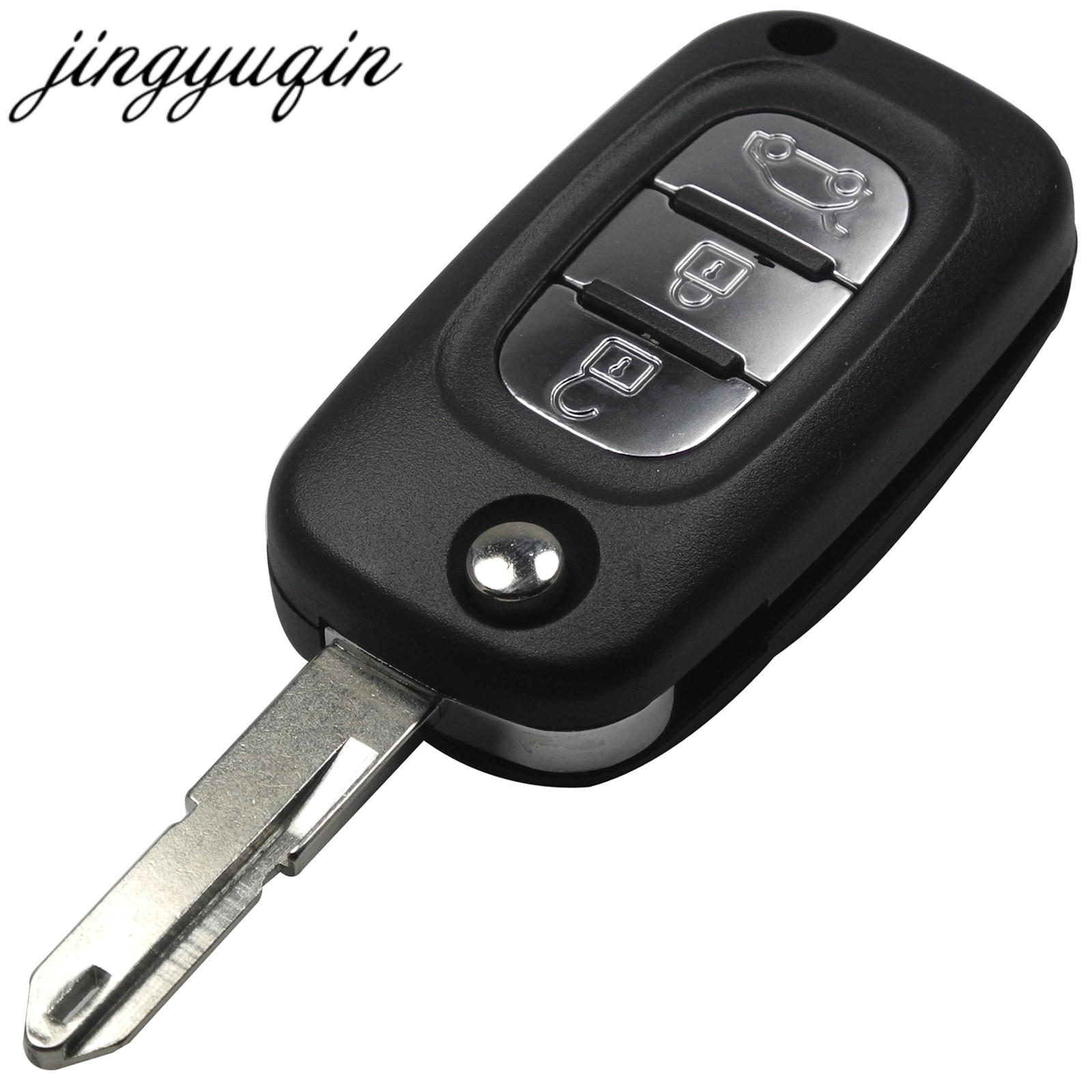 Jingyuqin Remote Flip Folding Sleutel Shell Fob Case Voor Renault Logan Clio Vivaro Master Traffic Kangoo Megane Laguna 3 Knop