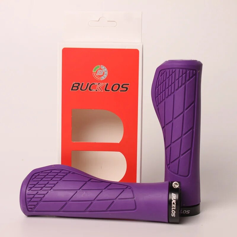 BUCKLOS Bicycle Handlebar Grip Ruber Bike Handle Bar Grips Shock Absorbing Lockable MTB Cuffs Cycling Accessories: PURPLE