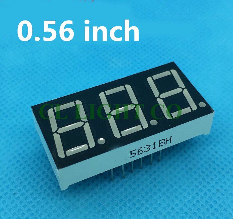 Common cathode 0.56 inch Yellow green 3 digit LED Display Module 0.56" 0.56in DIP digital tube 7 Segment 3 Digital LED Display