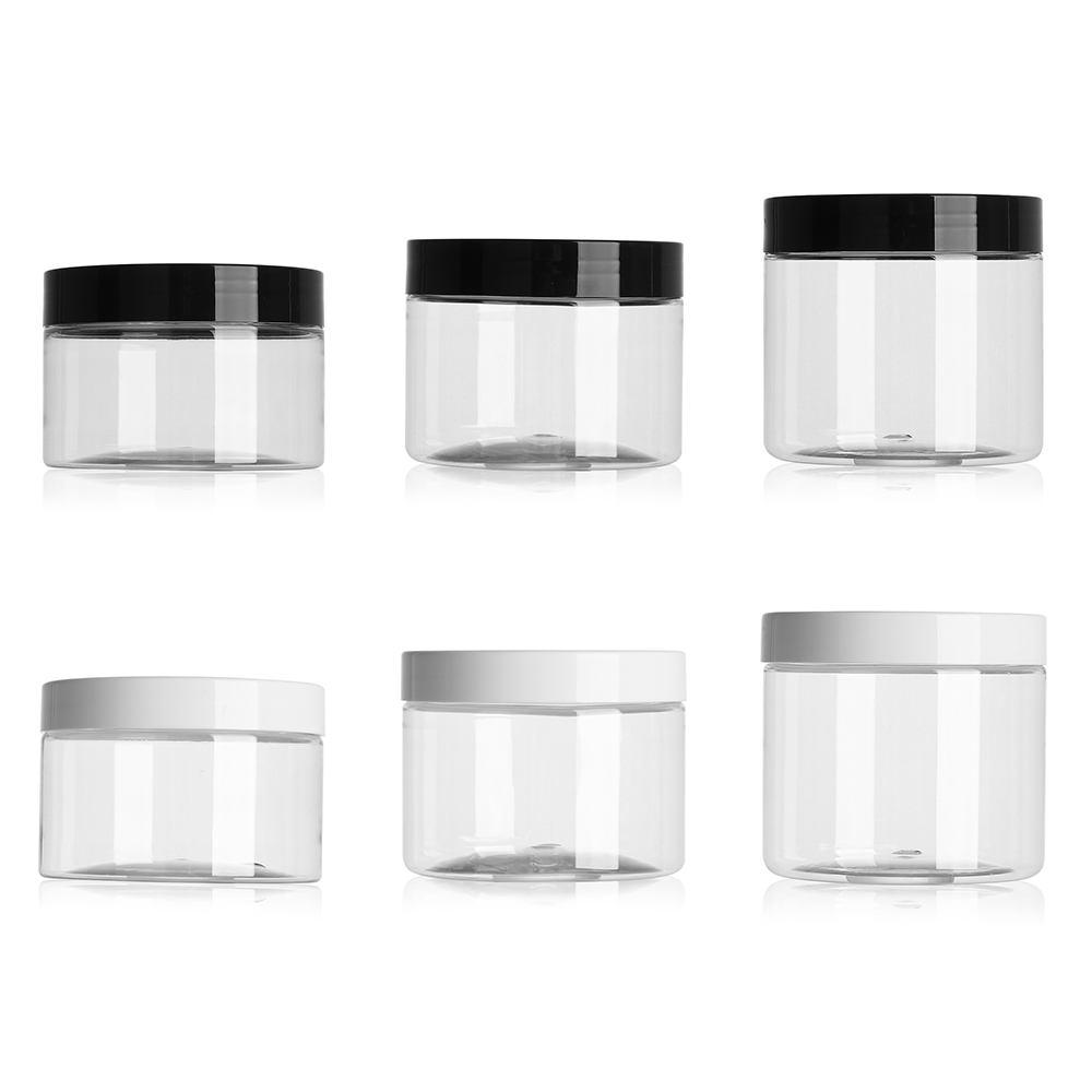 Frasco vacío de plástico transparente para cosméticos, bote de muestra de crema facial, envase de comida de boca ancha, 250/300/400ml